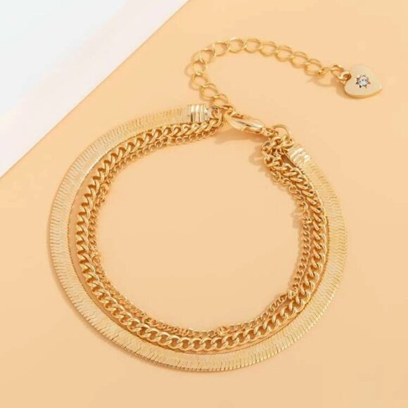 3 For $30 1pcs layered Chain Bracelet - Picture 2 of 4